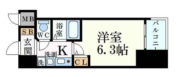 エステムコート神戸ハーバーランド前Ⅱの物件間取画像